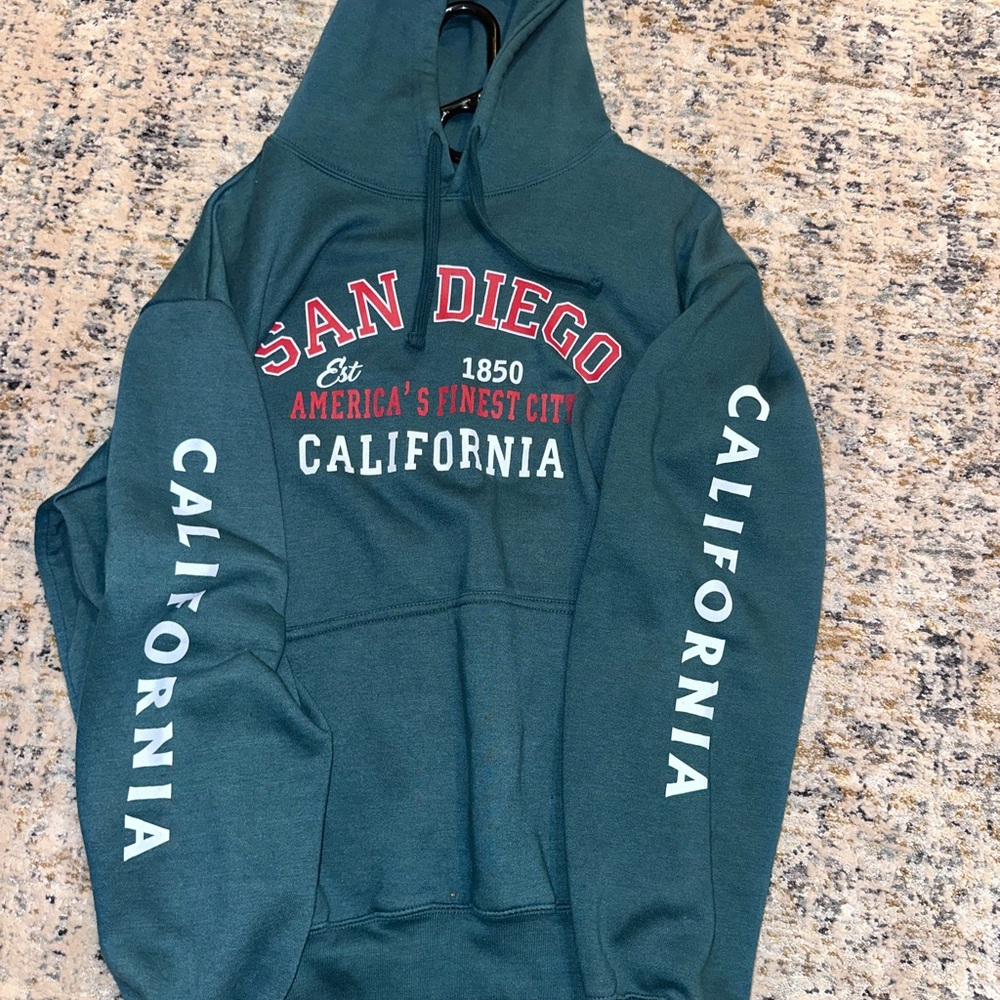 Teal San Diego California Hoodie